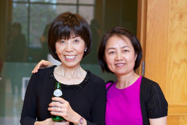 Professor Yu with a colleague.