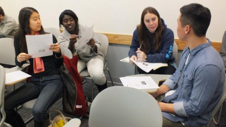 Students in class discussion