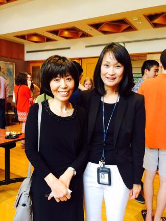 Professor Yu with a colleague.