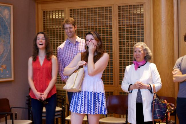 Colleagues at Professor Yu's retirement reception.