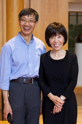 Professor Yu with a colleague.
