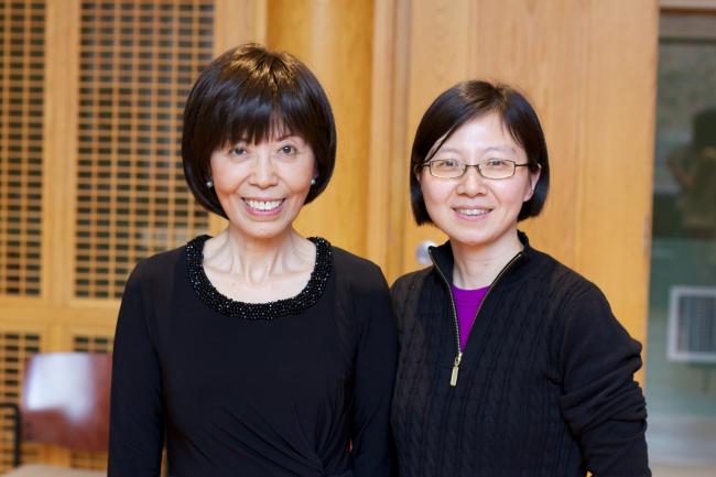 Professor Yu with a colleague.