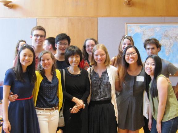 Professor Yu with students.