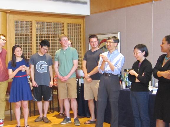 Students and colleagues at Professor Yu's retirement reception