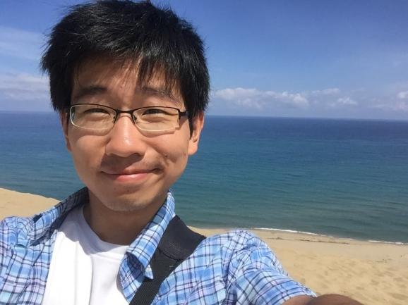 Kevin Yuan at the Tottori Sand Dunes.