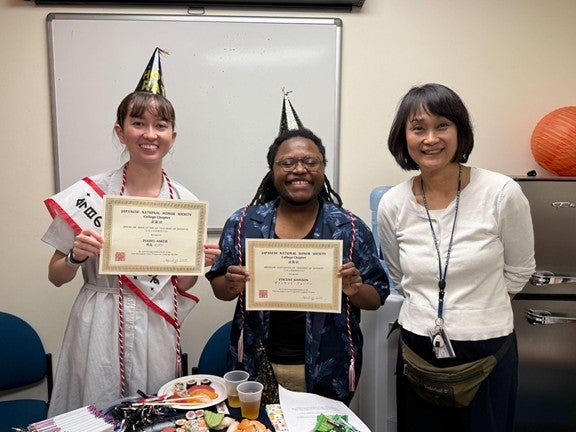 Professor Mori with JNHS Inductees